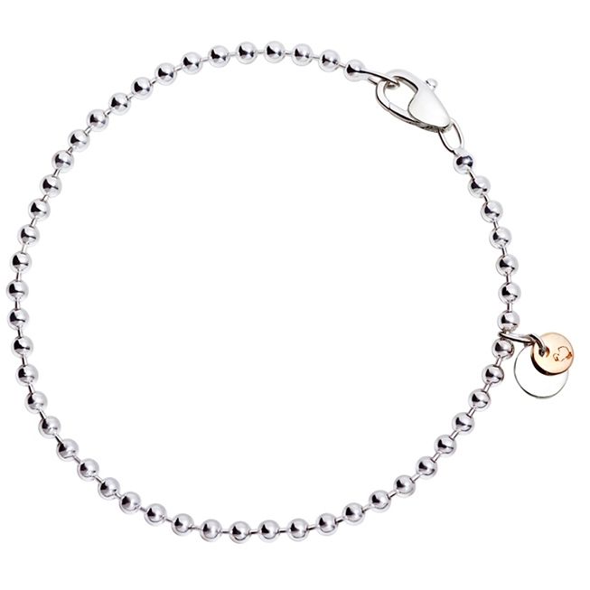 BRACCIALI DODO MOD. DBB2001BOLLI0009AM - elegant silver bracelet featuring a simple bead design with a gold charm clasp.