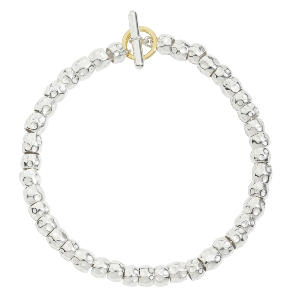 Elegant silver bead bracelet titled BRACCIALI DODO MOD. DBB4000GRANE000OAXXL with toggle clasp.