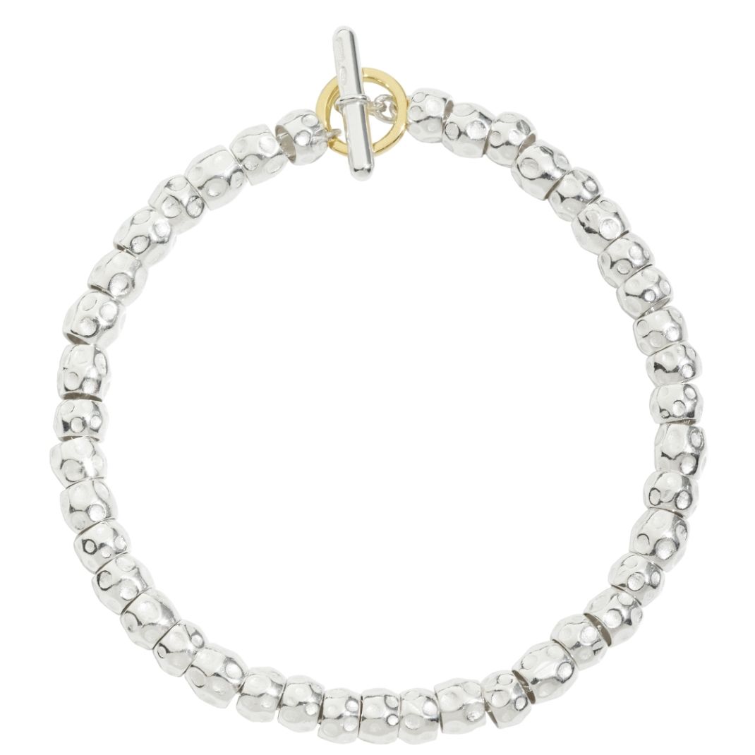 Elegant silver bead bracelet titled BRACCIALI DODO MOD. DBB4000GRANE000OAXXL with toggle clasp.