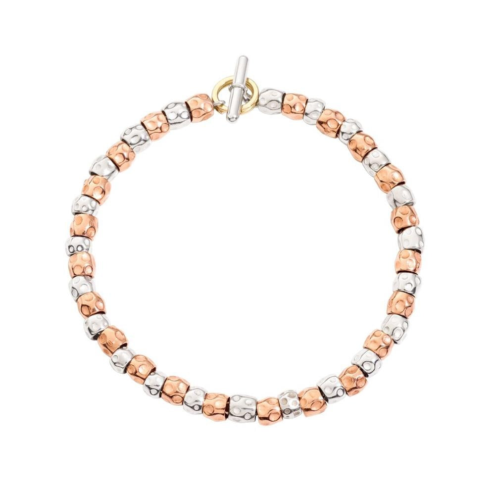 BRACCIALI DODO MOD. DBB9005GRANEMIX9AL elegant bead bracelet in mixed metals with subtle design.