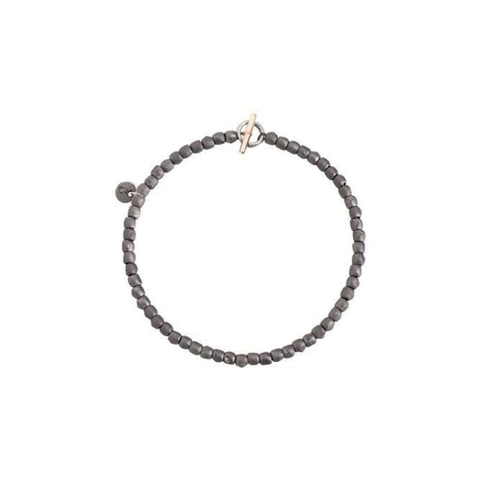 BRACCIALI DODO MOD. DBC0002GRANXGTIMXS dark beaded bracelet with clasp