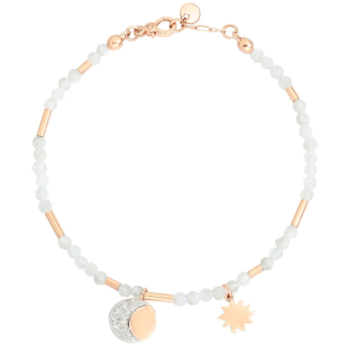 BRACCIALI DODO MOD. DBC2008MOSUNAD09RS bracelet featuring moon and star charms with delicate beaded design.