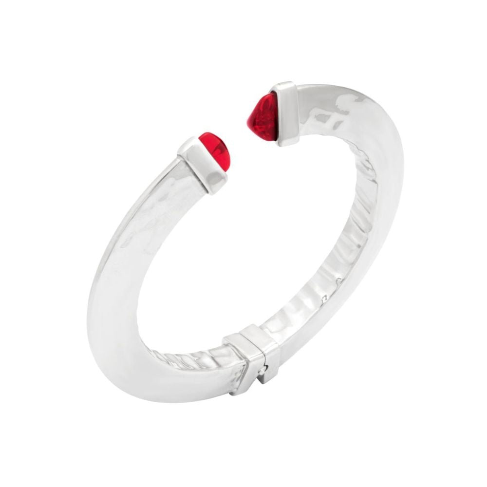 Elegant silver BRACCIALI RASPINI MOD. 12284 with red accents