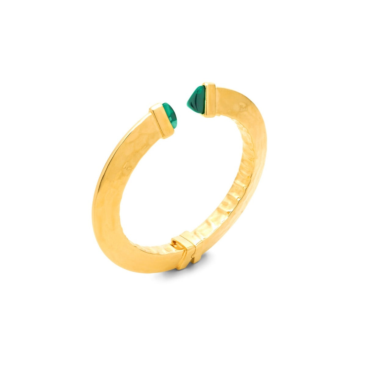 BRACCIALI RASPINI MOD. 12302 gold bracelet with green gemstone details, elegant jewelry piece.