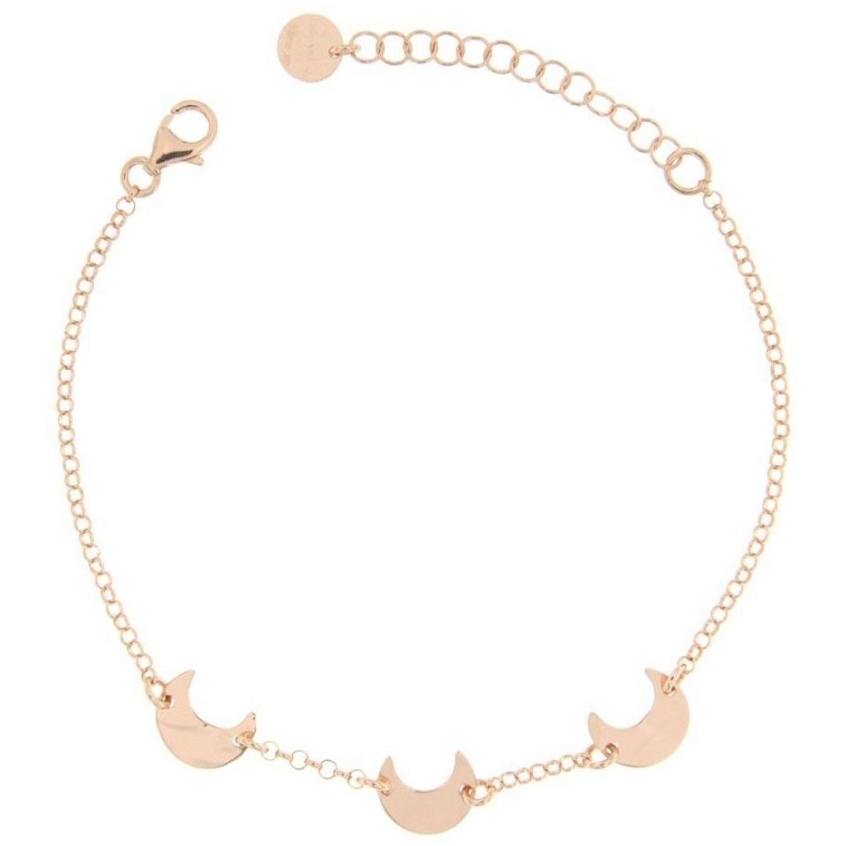 BRACCIALI RUE DES MILLE MOD. BR-CAT-MT-LUNA moon charm bracelet in gold with adjustable chain