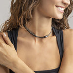 Woman wearing BREIL JEWELS Mod. TJ2938 bracelet, elegant lady accessory in official packaging.
