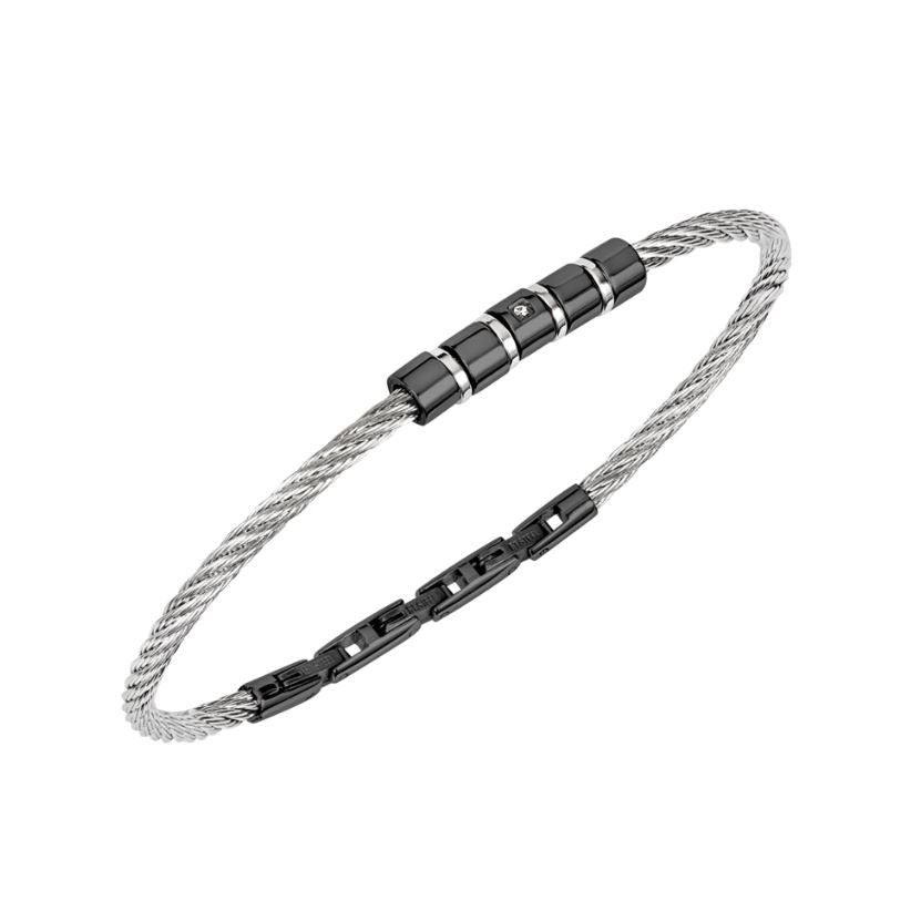 BREIL JEWELS Mod. TJ3438 gent's silver 925° bracelet, multifunction quartz analog with 10 ATM water resistance, in official box.