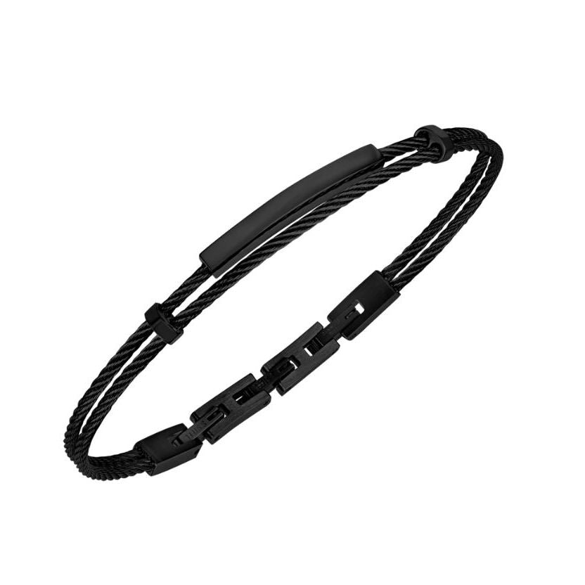 Men's bracelet BREIL JEWELS Mod. TJ3441 in black, silver 925°, quartz movement, 5 ATM water resistant, official box included