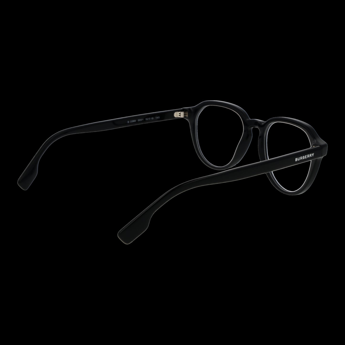 Side view of BURBERRY MOD. 0BE2368 523001 unisex eyeglasses in black frame.