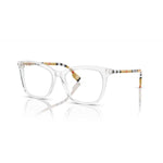 BURBERRY MOD. BE 2390 ladies' acetate glasses with clear frames and patterned arms, elegant eyewear design for women.