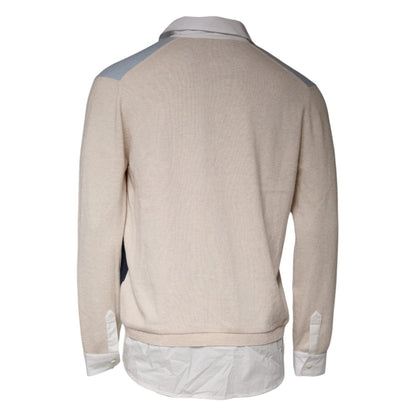 Ballantyne Multicolor Patterned Collared Long Sleeves Pullover Sweater 1728,67345645728,Ballantyne,Clothing,IT50 | L,Men,Multicolor,Preowned / Defect,Sweaters - Clothing,Sweaters - Men - Clothing,Sweatshirts - Sweaters - Clothing