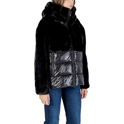 Blauer Black Polyester Coat 1728,71956299936,Black,Blauer,Clothing,Coats - Jackets & Coats - Clothing,IT42|M,Jackets & Coats - Clothing,New with tags,Women