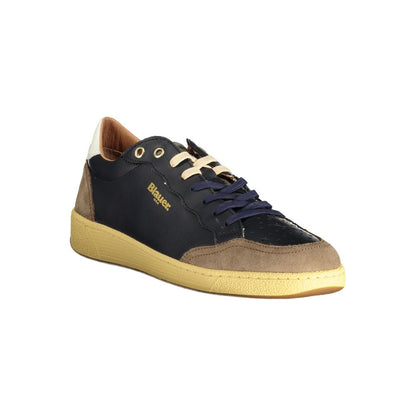 Blauer Brown Polyester Sneaker sports shoe with laces, contrasting details, print, logo