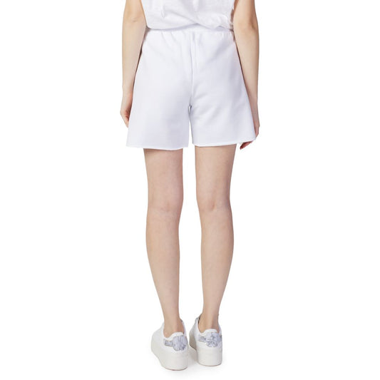 Back view of a model wearing Blauer White Cotton Joggers Workout Pant, showcasing relaxed fit and practical pockets for everyday wear.