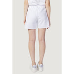 Rear view of Blauer White Cotton Joggers Workout Pant showcasing relaxed fit and elastic waistband with drawstring.