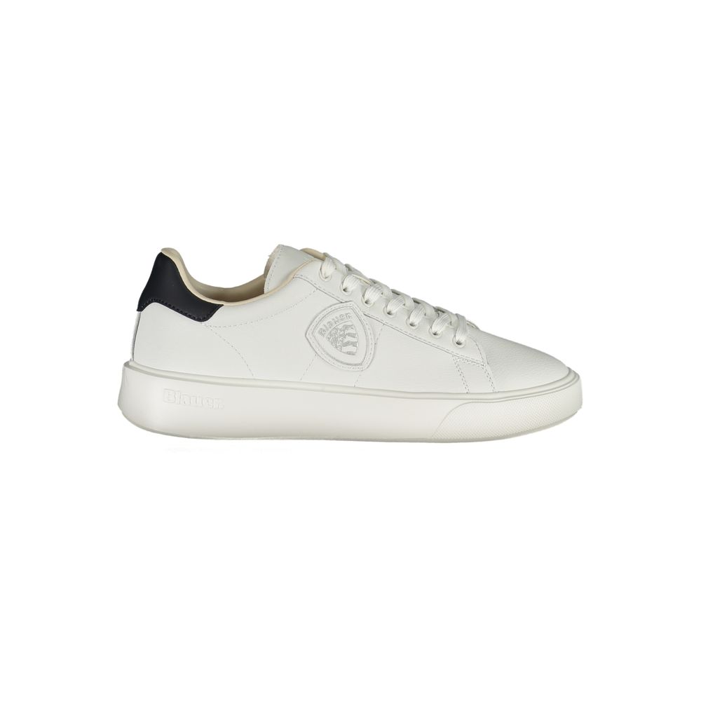 Blauer White Polyethylene Men Sneaker with blue accents and dynamic design