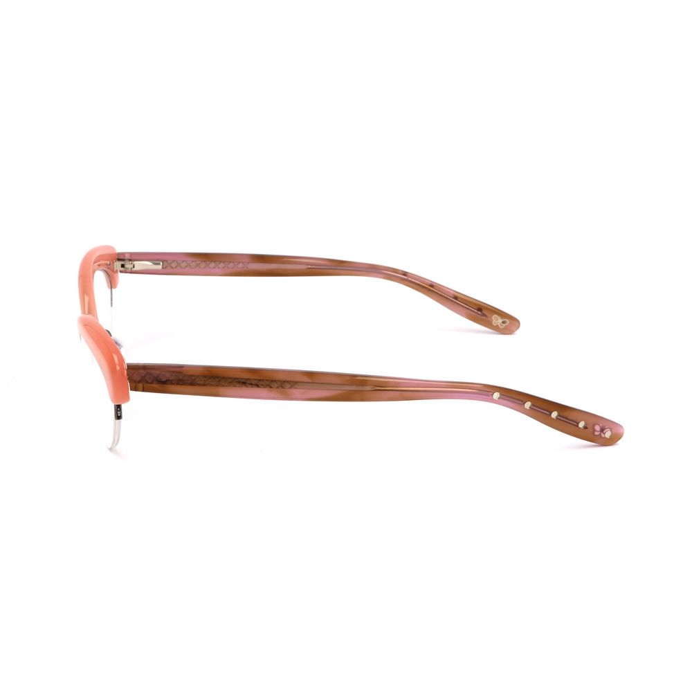 Side view of Bottega Veneta Bicolor Metal Frames in pink and brown semi-matte, size 51/18/140 mm.