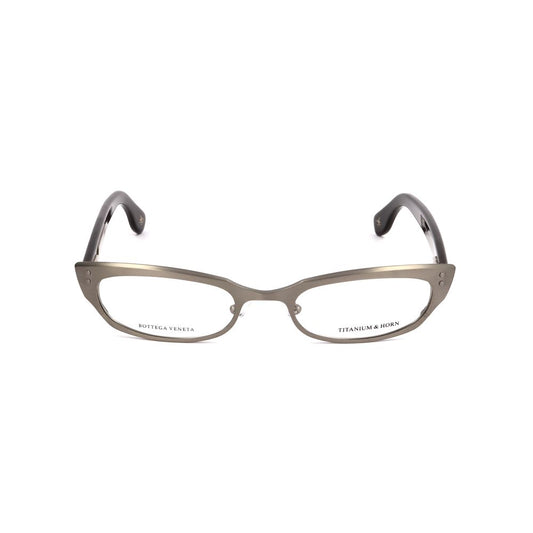 Bottega Veneta Bicolor Titanium Frames in black and titanium, stylish eyewear crafted from durable titanium for women.