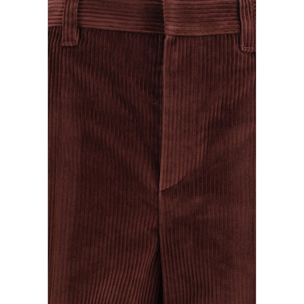 Brunello Cucinelli Bordeaux Cotton Casual Pants