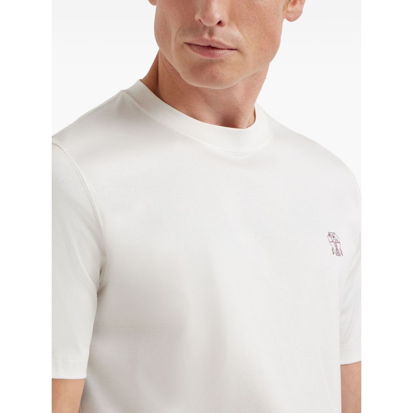 Brunello Cucinelli Cotton jersey crew neck T-shirt with logo Topwear