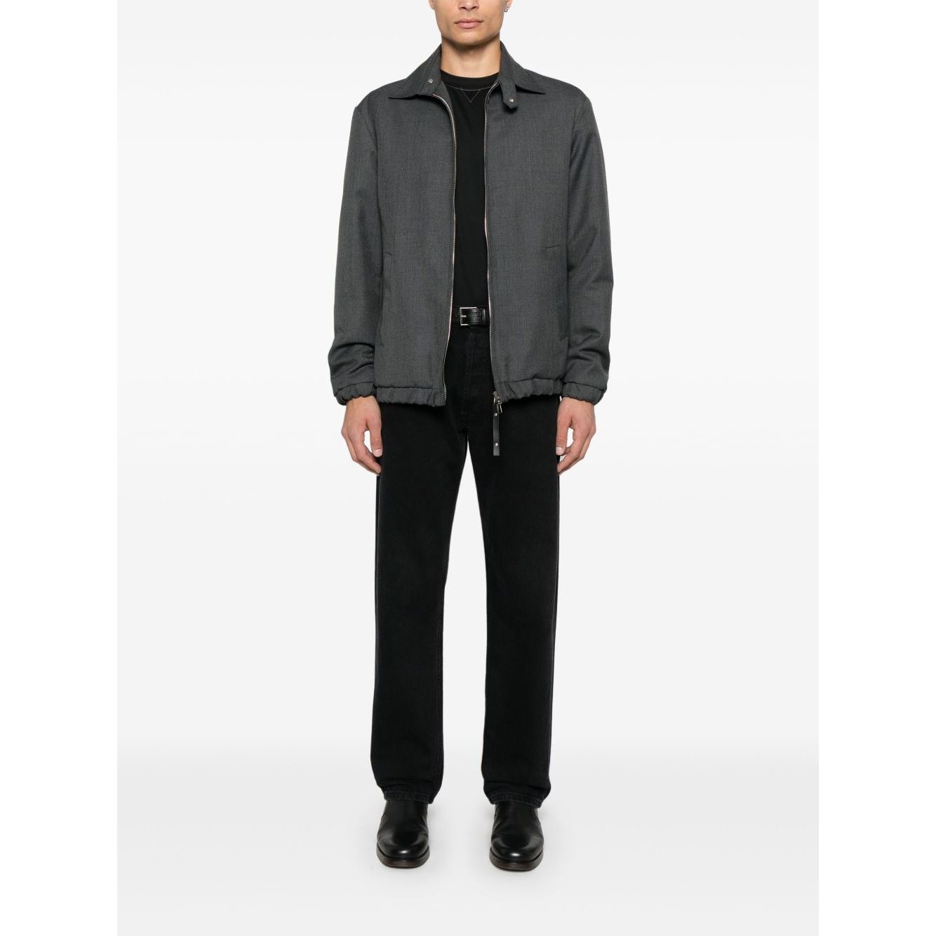 Brunello Cucinelli Crew neck T-shirt in cotton jersey with logo and faux layering