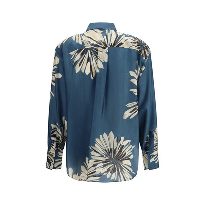 Brunello Cucinelli Multicolor Silk Pattern Shirt 1728,72470364320,Brunello Cucinelli,Clothing,Multicolor,New with tags,Pattern - Shirts - Clothing,S,Shirts - Clothing,Women,XS