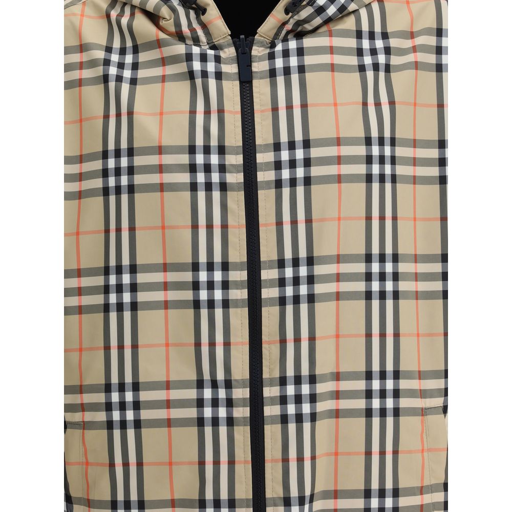Front view of Burberry Archive Check reversible Jacket showcasing the iconic check pattern
