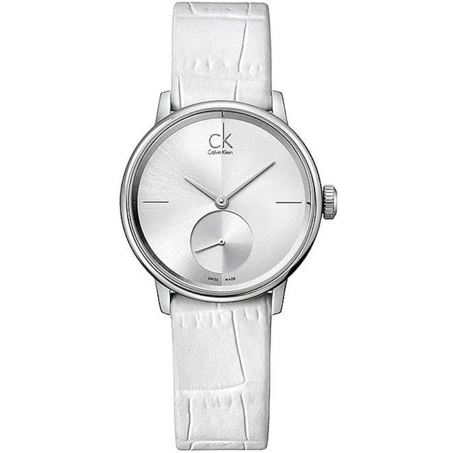 CALVIN KLEIN Mod. ACCENT - Small Second women's wristwatch, stainless steel case, leather strap, quartz movement, official packaging.
