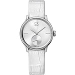 CALVIN KLEIN Mod. ACCENT - Small Second women's wristwatch, stainless steel case, leather strap, quartz movement, official packaging.