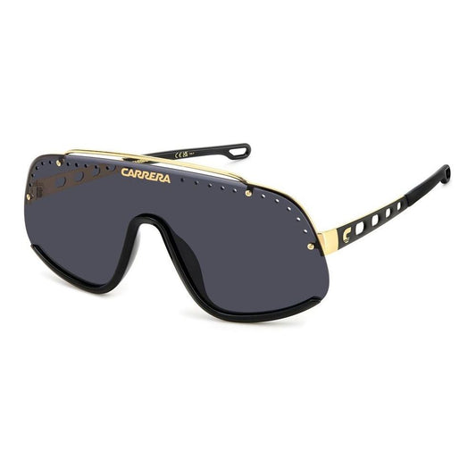 CARRERA MOD. FLAGLAB 16 unisex metal sunglasses with a stylish design, featuring black lenses and gold accents. Ideal eyewear choice.