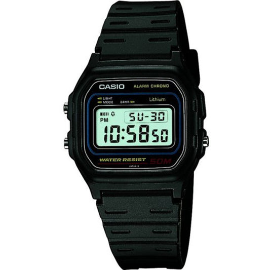 CASIO CCOLLECTION Mod. VINTAGE - BLACK water resistant unisex wristwatch with quartz movement and resin strap