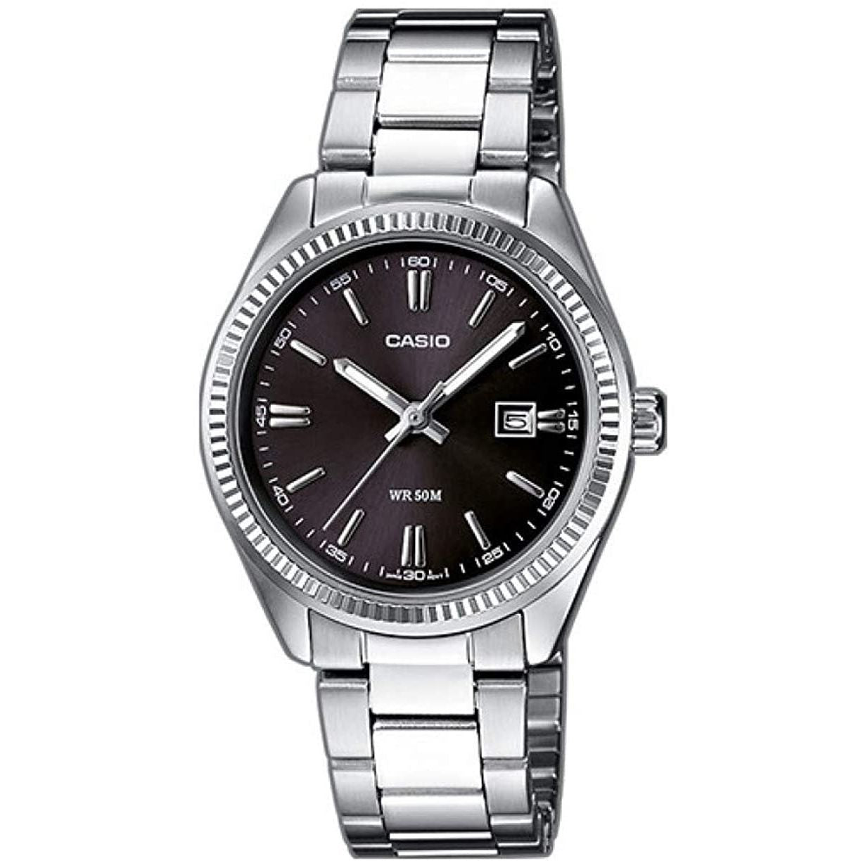 CASIO COLLECTION Mod. DATE - BLACK wristwatch, men's 38.5 mm metal case, quartz movement, black dial, water resistance 5 ATM.