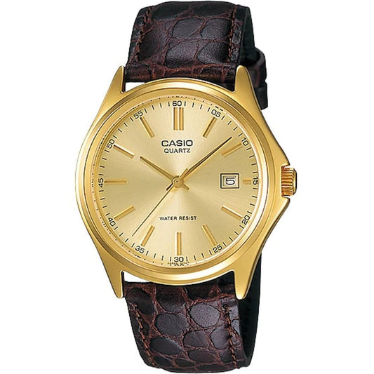 CASIO COLLECTION Mod. DATE LEATHER - GOLD Category - Watches,Gent Ready stocked Watches,Men,READY STOCKED WATCHES,Wristwatch