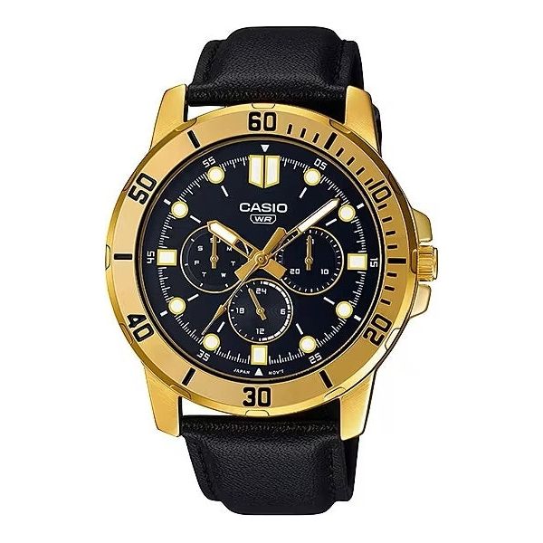 CASIO COLLECTION Mod. DIVER MULTIFUCTION. LEATHER - BLACK