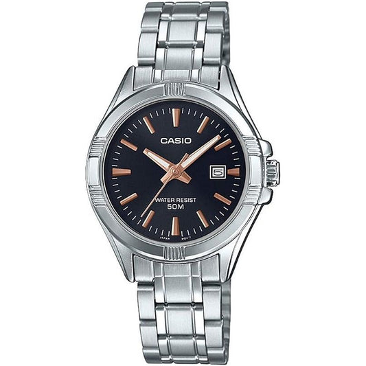 CASIO COLLECTION Mod. LADY DATE - BLACK. BRONZE INDEXES WATCHES