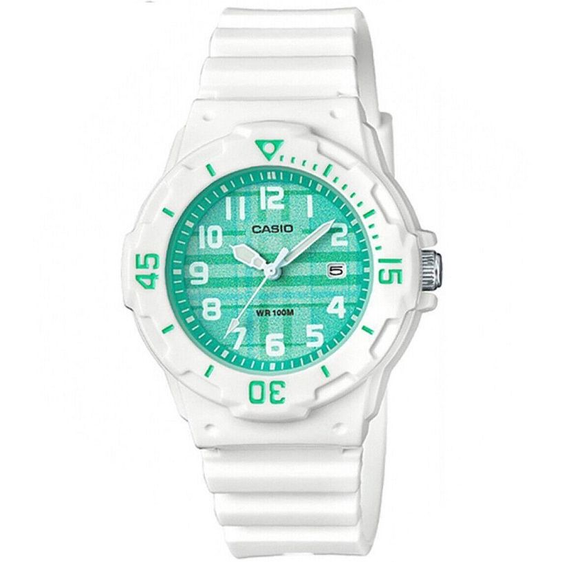 CASIO COLLECTION Mod. LADY DIVER - GREEN wristwatch featuring a water-resistant resin case, quartz movement, and green dial.