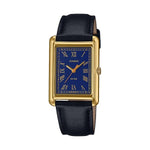 CASIO COLLECTION Mod. LADY TANK. GOLD. LEATHER - BLUE WATCHES