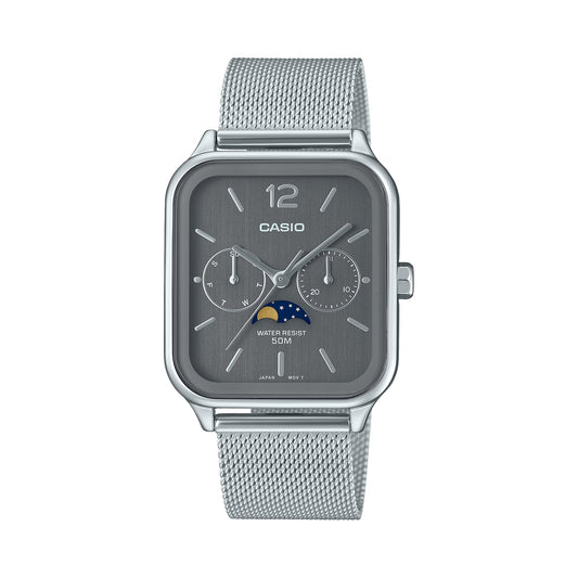 CASIO COLLECTION Mod. MOONPHASES - GREY MESH WATCHES