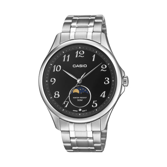 CASIO COLLECTION Mod. MOONPHASES - SILVER Gent,READY STOCKED WATCHES,Wristwatch