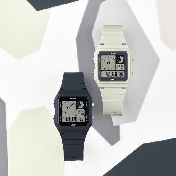 CASIO COLLECTION Mod. POP - GREY unisex wristwatch with resin strap, quartz movement, multifunction dial, and water resistance of 3 ATM.
