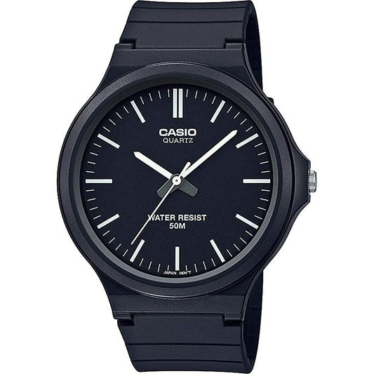 CASIO COLLECTION Mod. SIMPLE INDEX - BLACK wristwatch, 43.5mm resin case, water resistant 5 ATM, quartz movement, gent's watch.