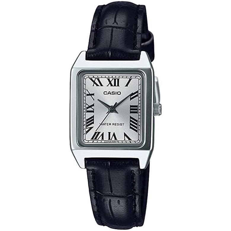 CASIO COLLECTION Mod. TANK. LEATHER - SILVER WATCHES