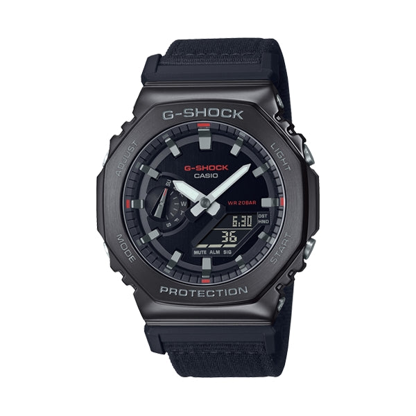 CASIO G-SHOCK Mod. OAK METAL COVERED - UTILITY SERIE KHAKI BLACK ***SPECIAL PRICE*** wristwatch with black dial and fabric strap