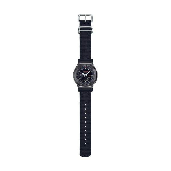 CASIO G-SHOCK Mod. OAK METAL COVERED - UTILITY SERIE KHAKI BLACK ***SPECIAL PRICE*** wristwatch with fabric strap and multifunction dial.