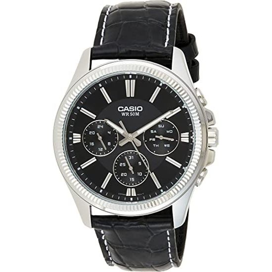 CASIO Mod. DAY DATE MULTIFUNCTION. LEATHER - BLACK Category - Watches,Gent Ready stocked Watches,Men,READY STOCKED WATCHES,Wristwatch