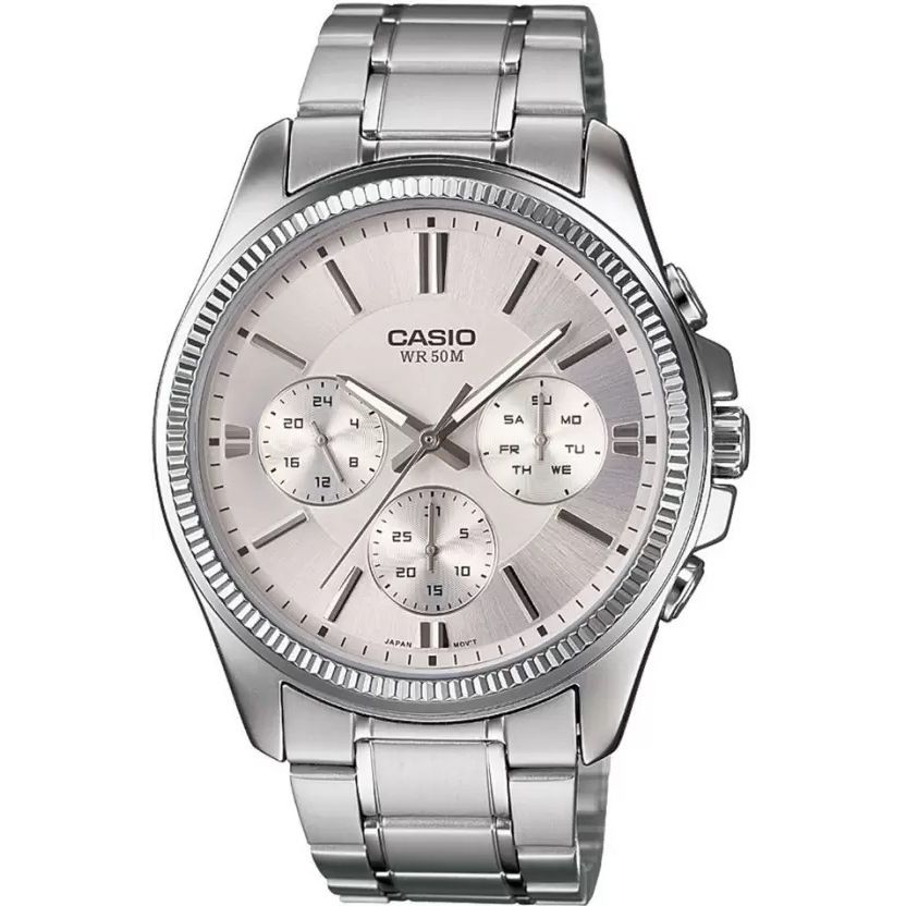 CASIO Mod. DAY DATE MULTIFUNCTION - SILVER Gent,READY STOCKED WATCHES,Wristwatch