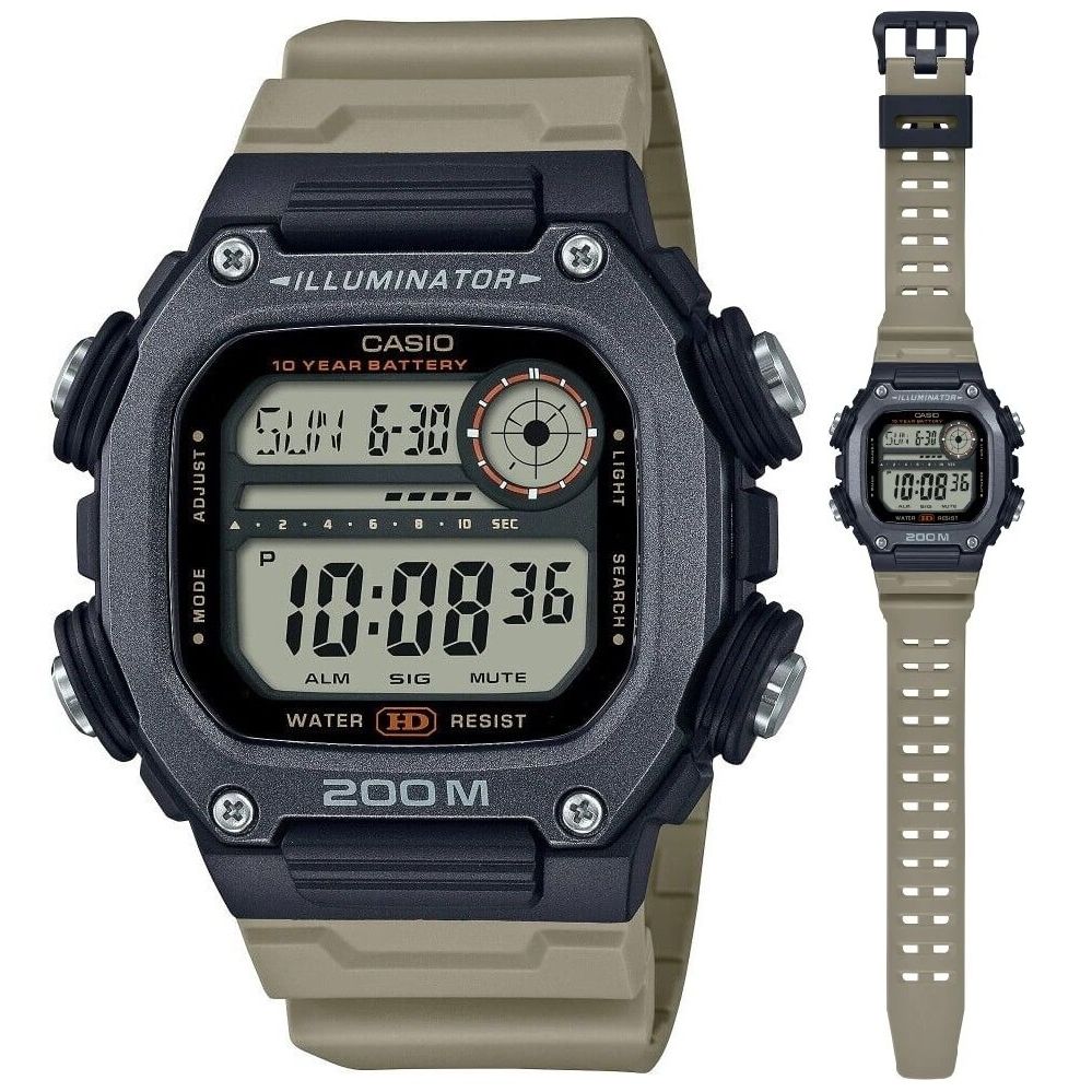 CASIO SPORT Mod. ILLUMINATOR DIVER 200M. 10 YEARS BATTERY - XL STRAP with resin strap and multifunction features for gentlemen.