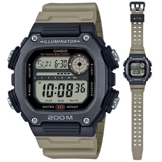 CASIO SPORT Mod. ILLUMINATOR DIVER 200M. 10 YEARS BATTERY - XL STRAP with resin strap and multifunction features for gentlemen.