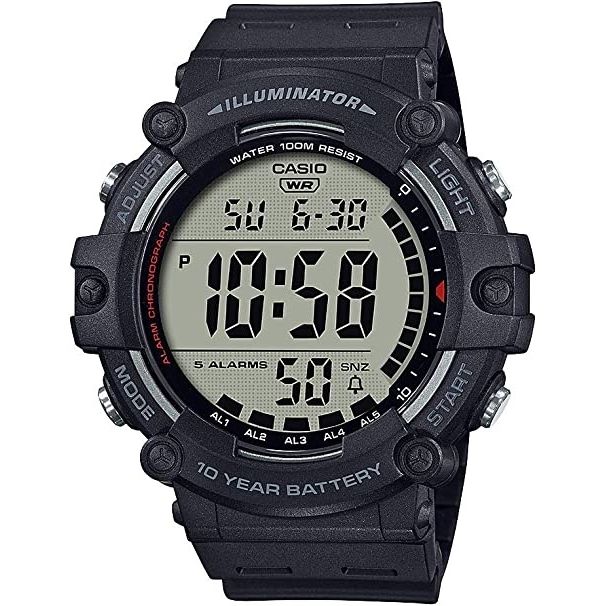 CASIO SPORT Mod. ILLUMINATOR WORLDTIME 10 YEARS BATTERY - black digital wristwatch with multifunctional display and water resistance