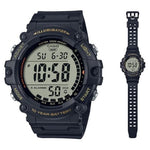 CASIO SPORT Mod. ILLUMINATOR WORLDTIME - XL STRAP wristwatch with resin strap and water resistance up to 10 ATM for gents.